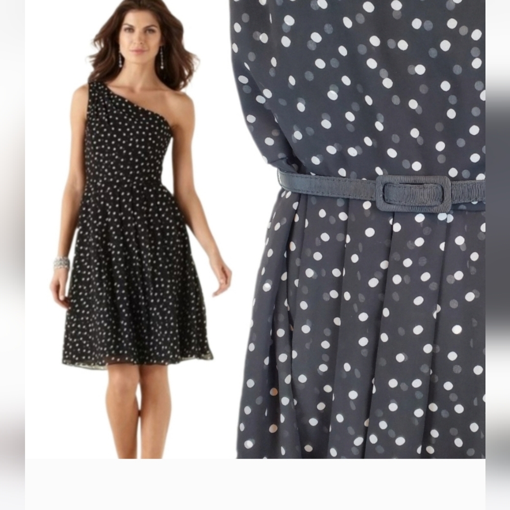 WHBN One Shoulder Polka Dot Dress 10